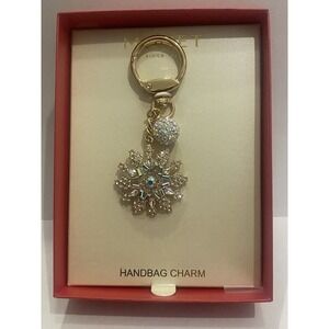 NEW NIB Monet Beautiful Gold Snowflake Bag Purse Charm Christmas